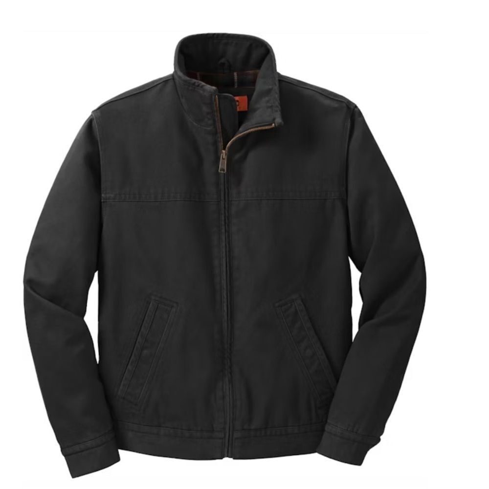 CornerStone Washed Duck Cloth Flannel-Lined Work Jacket Black Large NWT